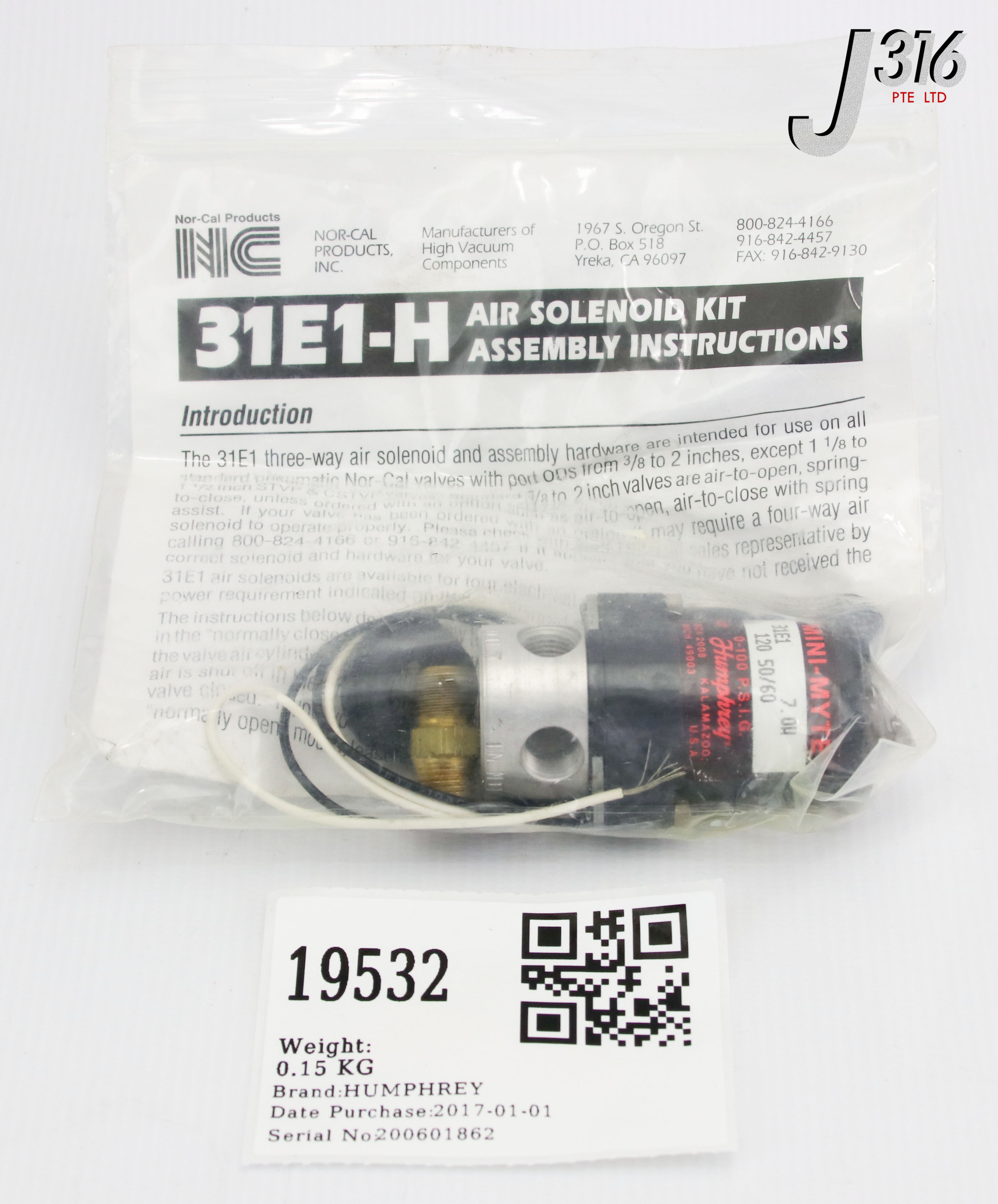 19532 HUMPHREY MINI-MYTE AIR SOLENOID KIT (NEW) 310 | eBay